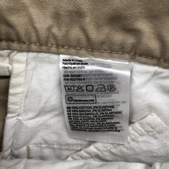 H&M Skinny Fit Chino Pants Mens Size 30 Beige Stretch Khaki Flat Front - Picture 11 of 11